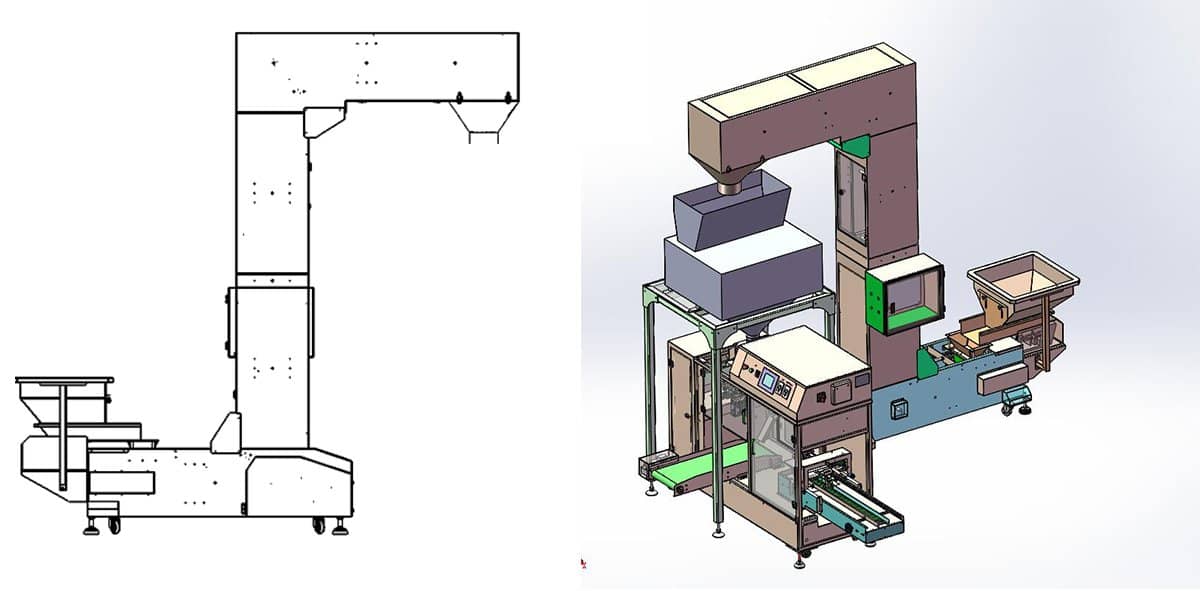 Drawing of Z Shape Lifting Machine
