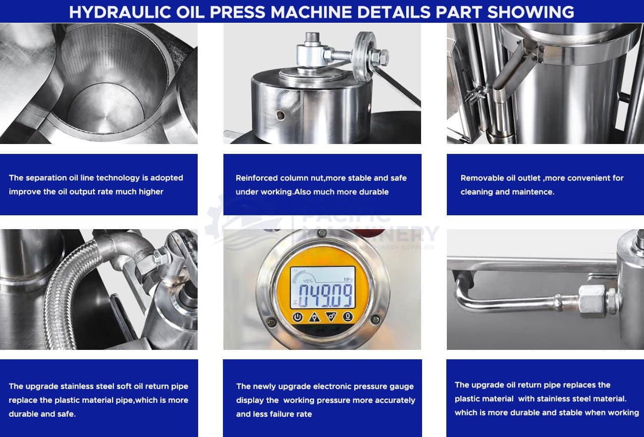 Hudraulic Oil Press Machine Details Part Pictures